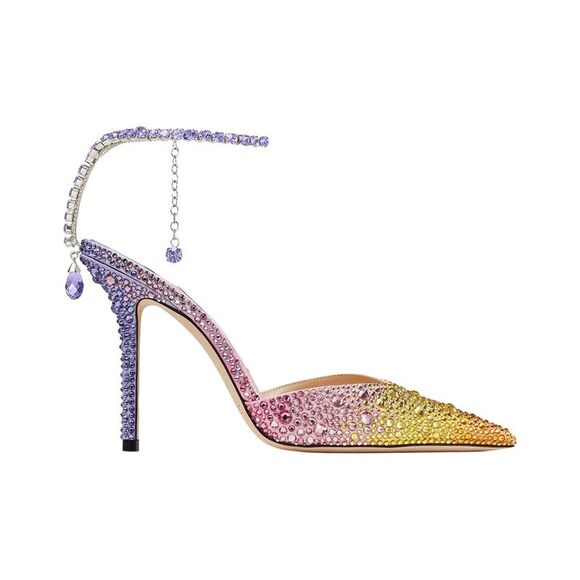 Jimmy Choo Saeda 100 Suede Slingback Pump, Purple - Picture 2 of 4